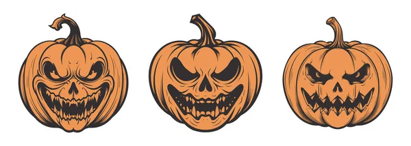 Ijesztő Kísérteties Halloweeni Töklámpás Szörny Hagyományos Őszi Októberi Amerikai Ünnep — Stock Vector
