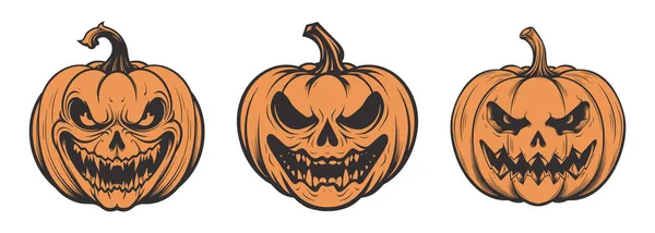 Ijesztő Kísérteties Halloweeni Töklámpás Szörny Hagyományos Őszi Októberi Amerikai Ünnep — Stock Vector