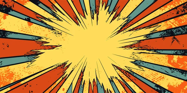 老式复古漫画爆炸爆炸碰撞爆炸轰鸣封面设计与光点 可用于装饰或图形 图形艺术 免版税图库矢量图片