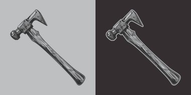 Eski model oymacılık stili ahşap çizim mekanik marangozluk çekiç çizimi çizimi