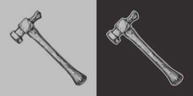 Eski model oymacılık stili ahşap çizim mekanik marangozluk çekiç çizimi çizimi