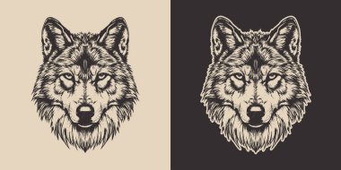 Eski model oymacılık stili ahşap kabartma taslak kafa resmi vahşi hayvan resmi çizimi