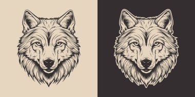 Eski model oymacılık stili ahşap kabartma taslak kafa resmi vahşi hayvan resmi çizimi