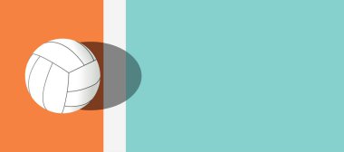 white volleyball ball outside the line