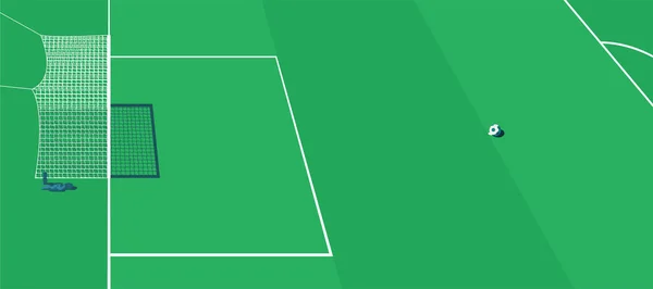Soccer Ball Standing Penalty Spot Soccer Match — Stock Vector