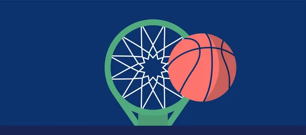 Basketballball Der Luft Geht Den Korb — Stockvektor