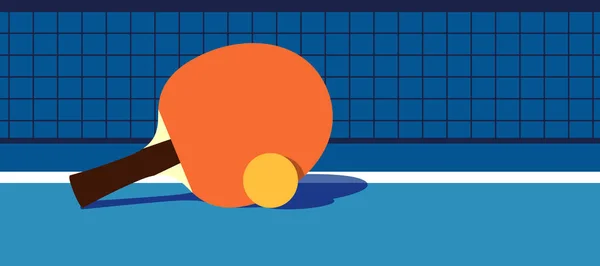 Racket Och Boll För Att Spela Ping Pong — Stock vektor