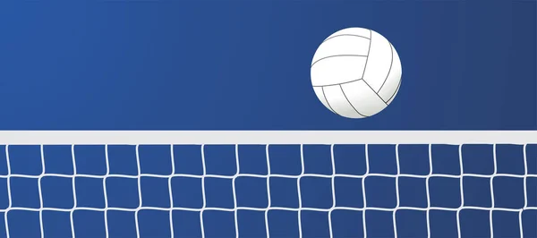 Volleyball Court Net Visible Hill Angle Volleyball Ball Standing Line — Stockvector