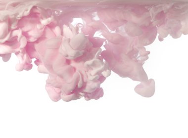 Background of pink clouds of paint.