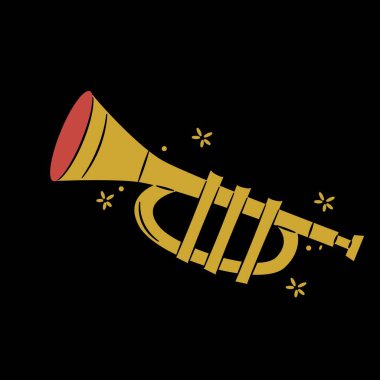 Görüntü, özellikle trompet içeren pirinç enstrümanlarla ilgili bir logo. Grafikler içerir ve grafik tasarımı ile ilgilidir.