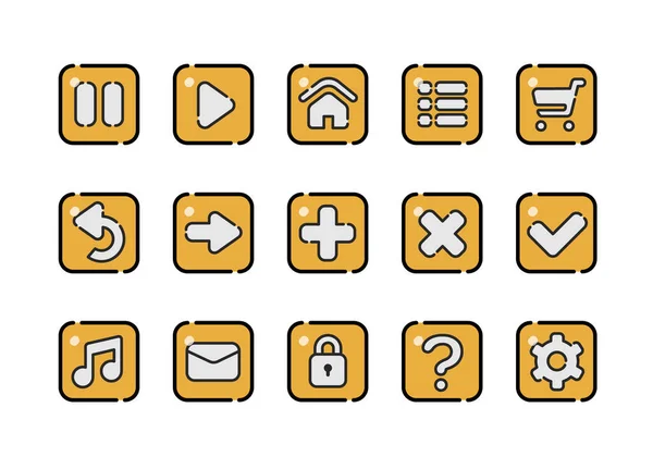 Uma Coleção Ícones Com Símbolos Para Web Design Conjunto Botões — Fotografia de Stock