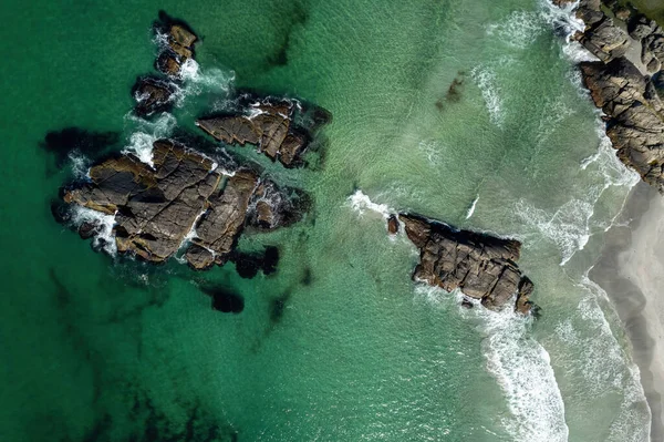 aerial view of the coast of the island of the mediterranean sea in the north of israel