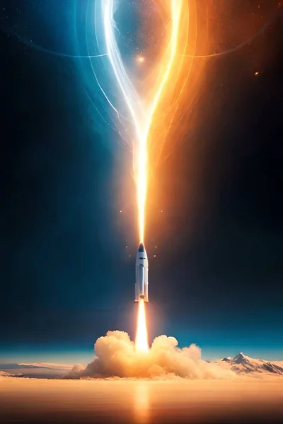 ロケットが宇宙に離陸する — ストック写真