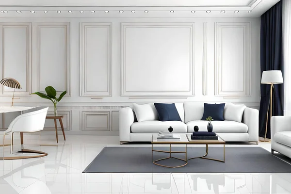 Modern Interior Design Sofa Table Illustration — Stock Photo, Image