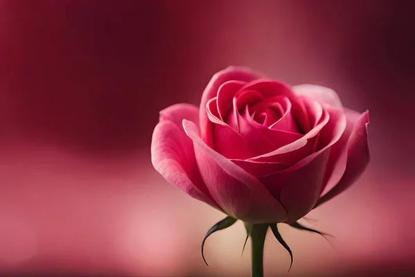 Gyönyörű Rózsaszín Rózsa Egy Sötét Háttér — Stock Fotó