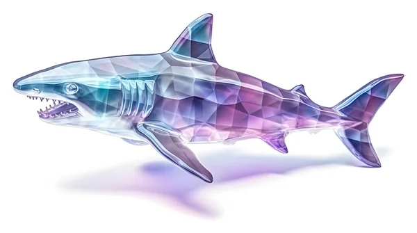 Köpekbalığı Beyaz Arka Planda Izole Edilmiş Gerçekçi Vektör Illüstrasyonu — Stok fotoğraf