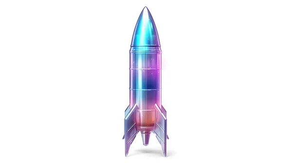 Realistic Detailed Rocket Space Your Design Vector Illustration — Stock Photo, Image