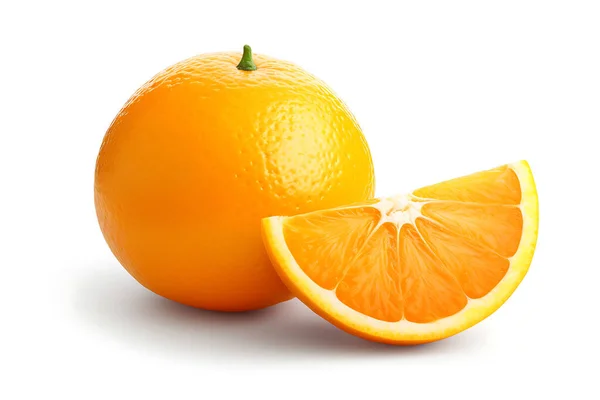 Φρέσκο Πορτοκάλι Απομονωμένο Λευκό Φόντο Νωπά Φρούτα — Φωτογραφία Αρχείου