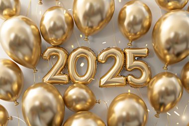 Mutlu yıllar 2015 altın folyo balonları