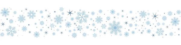 Різдвяний Візерунок Сніжинок Зірок Блакитні Сніжинки Білому Тлі Візерунок Сніжинки — стоковий вектор