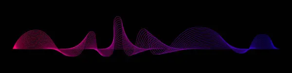 Linhas Música Dinâmica Ondas Vetoriais Linhas Abstratas Azul Violeta Ondas —  Vetores de Stock