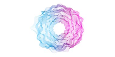 Soyut mor dairesel çizgiler spirograf tüneli ya da şeffaf arkaplanda çiçek sarmal logosu. Kavram teknolojisinde vektör illüstrasyon, bilim, müzik, modernite. Vektör EPS 10