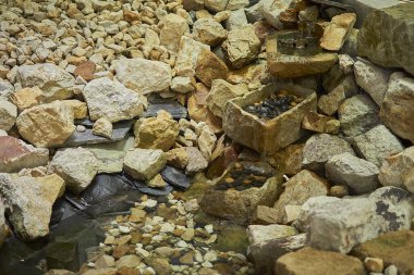 Göletteki taşlar ve su