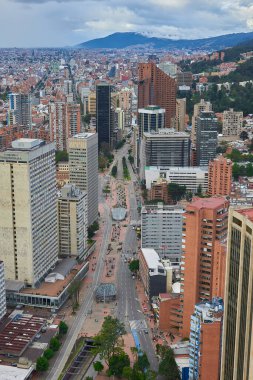 Bogota şehrinin havadan görünüşü
