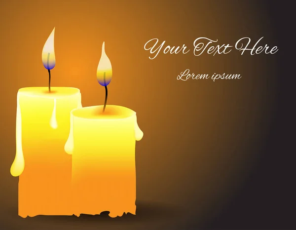 Brennende Kerzen Realistische Kerze Mit Feuerillustration — Stockvektor