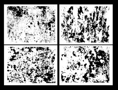 Eski Metal Kin Dokularında Resim Sıkıntısı Boyası Ayarlandı. Arkaplan paslanması ve boya konsepti vektörü