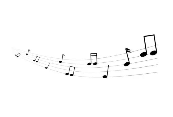 Müzikal Notalar Melodi Arkaplanı izole edildi. Müzik vektörü sanatı çalmak ve düzenlemek