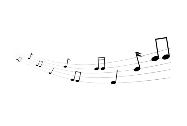 Notes Musique Mélodie Fond Isolé Jouer Composer Musique Art Vectoriel — Image vectorielle