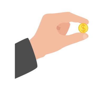 Bir Dolarlık Para Tutan İşadamı 'nın Eli. İş ve para kazanma kavramı vektörü