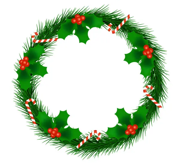 Holly Berries ve Candy Baes ile Noel Çelengi. Şenlikli kış tatili konsept taşıyıcısı