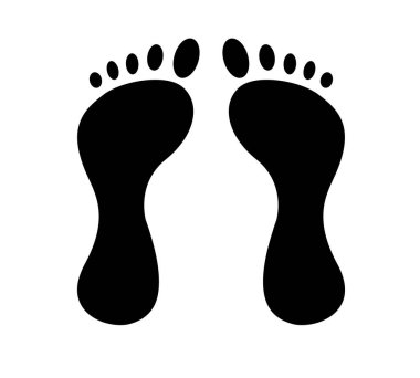 Çıplak Ayaklar İnsan Ayak İzleri Silueti. Spa tedavisi ve vücut parçaları konsept vektörü
