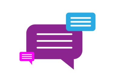 Soyut Metin Sosyal Ağ Konsepti ile Konuşma Baloncukları. Ağ mesajlaşması ve iletişim vektör sanatı