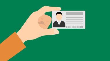 El ele tutuşmak, kartvizit, Stye. Kimlik tanımlama ve kişisel veri konsepti vektörü