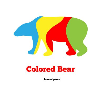 Renkli Ayı Resimleri Beyaz Kopya Uzayı 'nda izole edildi. Hayvanlar ve vahşi yaşam konsepti taşıyıcısı