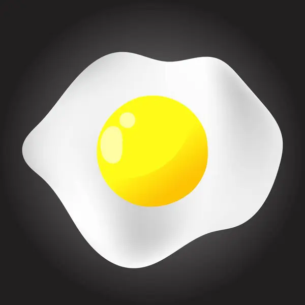 Fried Egg Black Background Food Breakfast Menu Concept Vector — Stock Vector