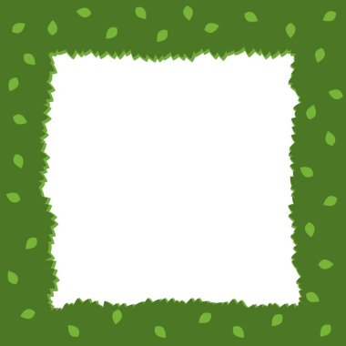 Yeşil Yaprak Meydanı Çerçevesi. Tasarım ve dekoratif elementler konsept vektör sanatı