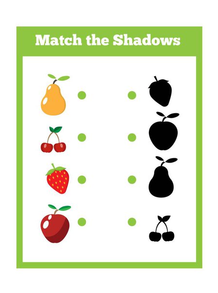 Матч теней фруктов и ягод игры для детей. Учебные материалы для детей дошкольного возраста