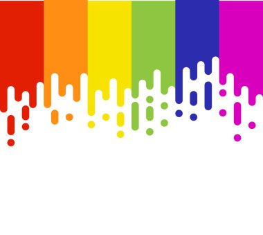 Gökkuşağı Renkli Düz Stil Soyut Sızdıran Boya Arkaplanı. Renkler ve soyut boyama alanı poster şablonu