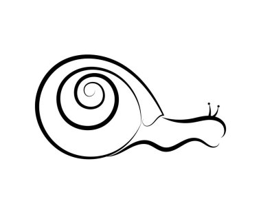 Salyangoz Silueti. Hayvanlar ve doğa konsept vektörü