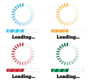 Yazılım İlerleme Ölçer ile Yükleniyor. Dijital Arayüz ve web sayfası tasarım vektörü