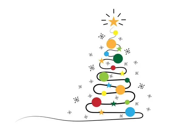 Soyut dekore edilmiş Noel Ağacı, Baubles ve bir yıldız. Uluslararası Kış Yeni Yıl konsept taşıyıcısı