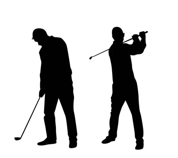 stock vector Man Playing Golf Silhouette. People, sports activity and healthy lifestyle concept