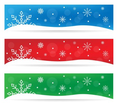 Kar Taneleriyle Kış Noel Dikdörtgen Pankartları. Mevsimsel grafik tasarım elemanları konsept vektörü