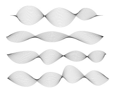 Harmanlanmış Dalga Desenleri Modern Hi Tech Formu. Grafiksel tasarım ve çağdaş illüstrasyon element vektör sanatı