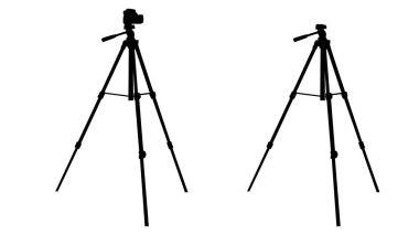 Fotoğraf makinesi silueti olan üç ayaklı. Hobi ya da meslek için fotoğraf ekipmanları