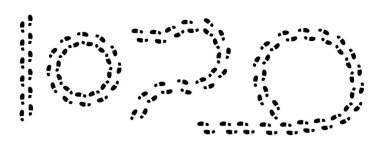 İnsan Ayağı İzleri Ayarlandı. Ayak izleri ve yürüyen vektör sanatı